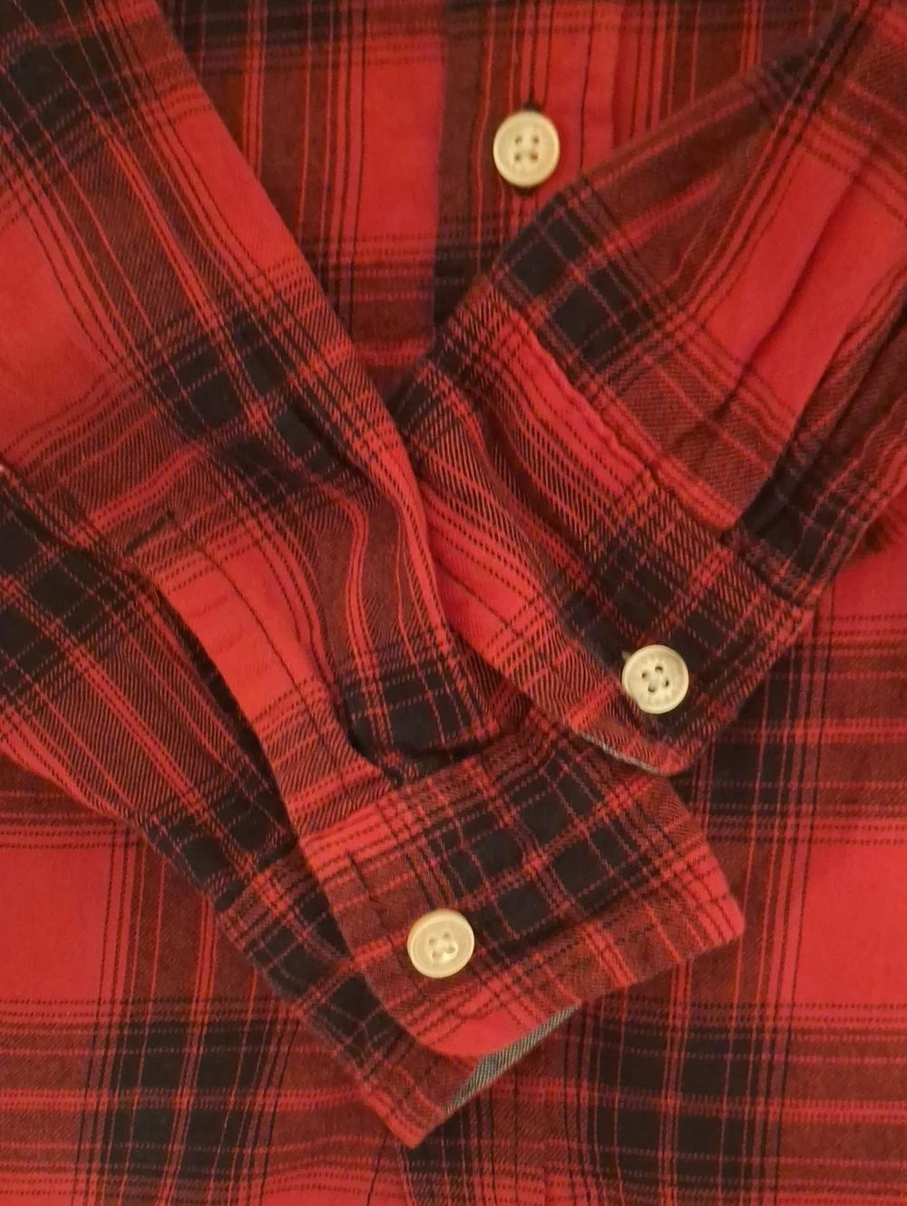Size 7 OshKosh B'gosh Red and Black Plaid Button-Down Shirt